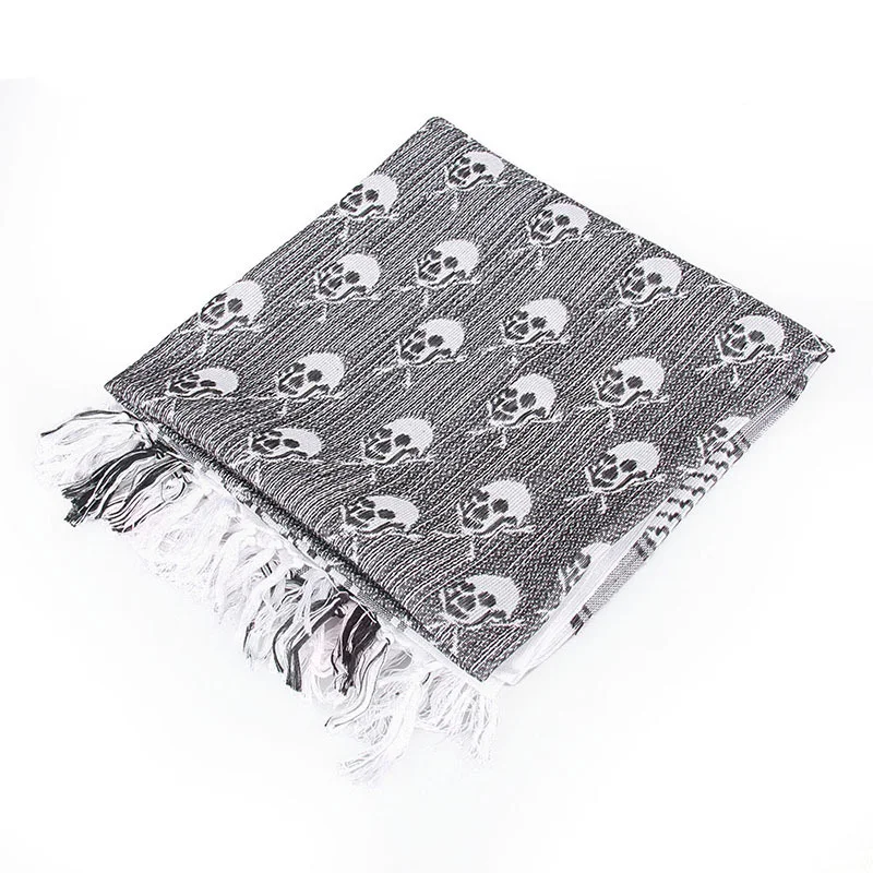 Skull white Хлопок Многофункциональный тактический пустынный череп платок шемаг арабский Keffiyeh бандана военные шарфы - Цвет: Skull white