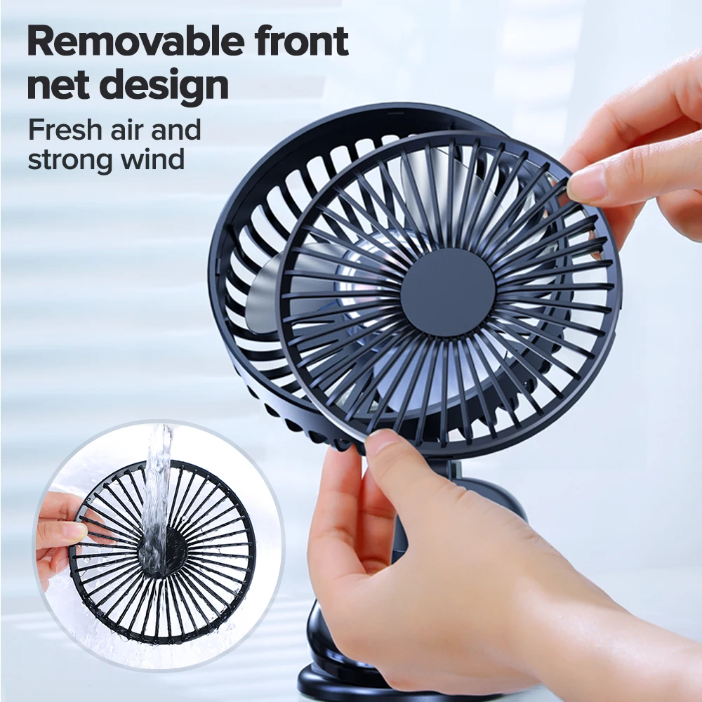 

Joyroom USB Fan Rechargeable Clip Table Fan Portable Clamp Whisper Quiet Fan for Desktop Usb Fan Ventilador Cooler