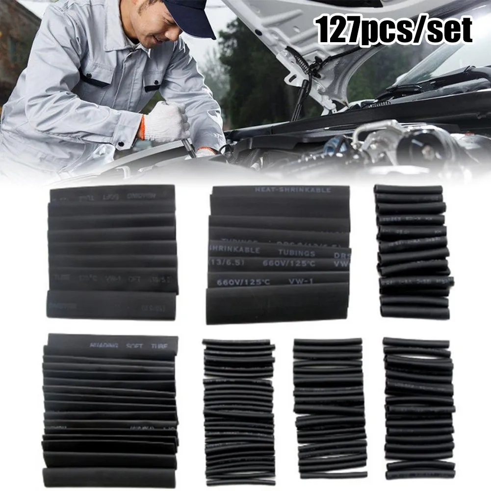 127pcs Heat Shrink Tube Wires Shrinking Wrap Tubing Wire Connect Cover Protection Cable Electric Cable Waterproof Shrinkable