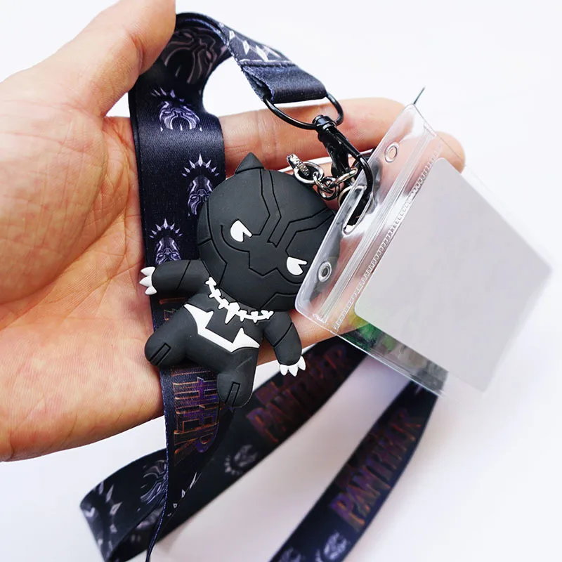 Черный ремешок на шею ремешки для ключей удостоверения личности держатель