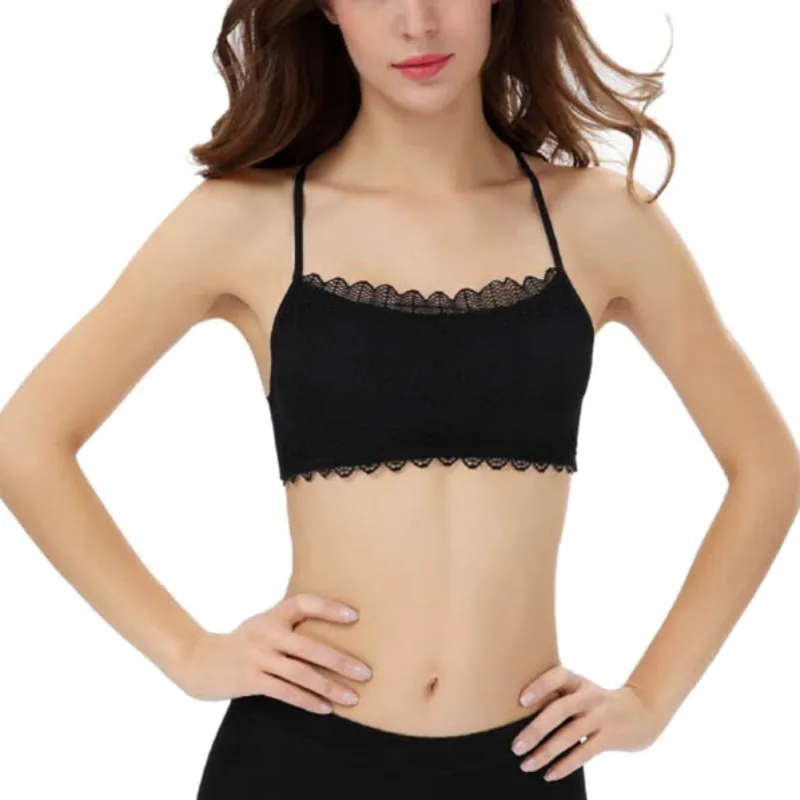 Ladies Soft Brassiere Underwear Lingerie Women's Wireless Lace Beautiful Black Tube Tops Bra | Женская одежда