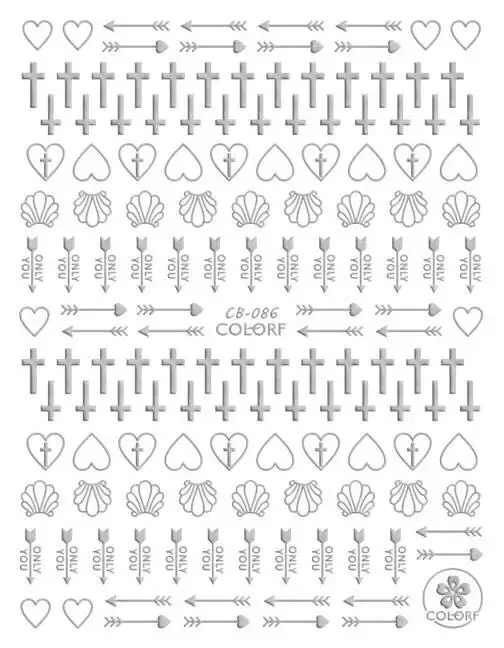 Новейшие 3d наклейки для ногтей SOLONAIL ca-148 Переводные картинки Инструменты для украшения ногтей инструменты для дизайна ногтей - Цвет: CB-86 SILVER