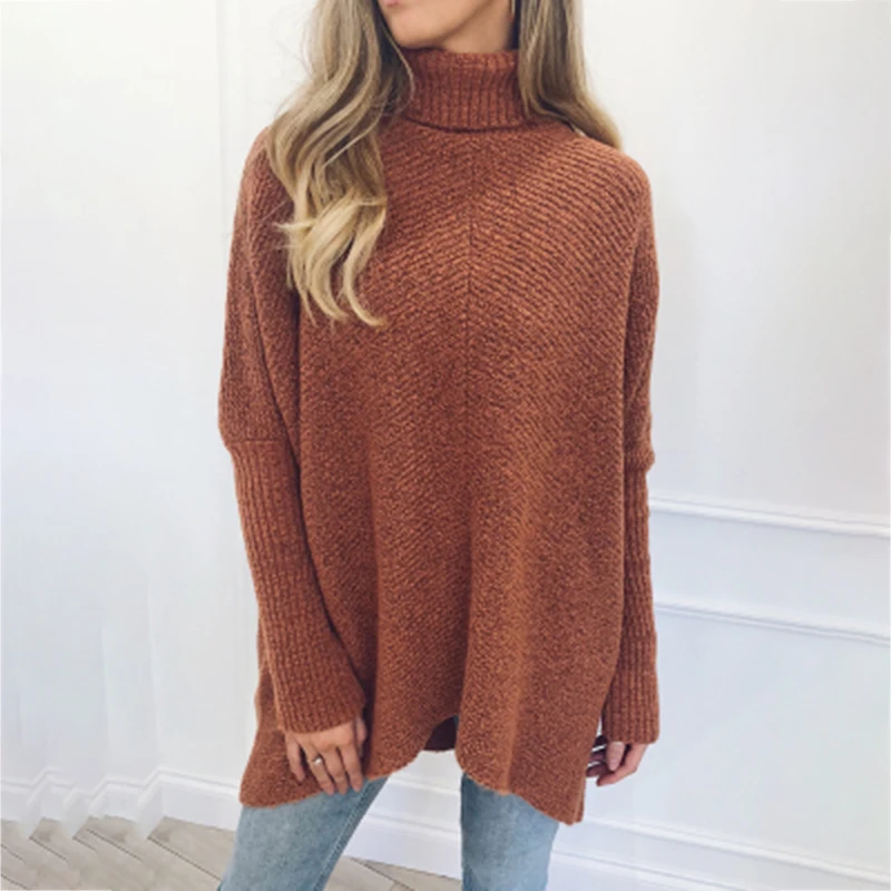 

Winter Women's Warm Turtleneck Pullover Solid Color Sweaters for Female Korean Sweater Knitted Highstreet Sweater Hiver Femme