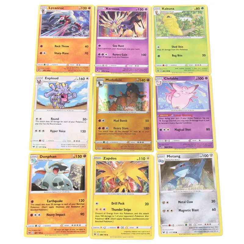Случайный 9 дюймов блестящие карты Pokemon TCG: щит меча яркий усилитель напряжения