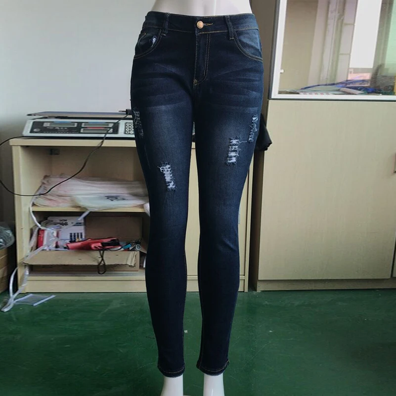

Boyfriend Streetwear Jeans Slim Jeans Girls for women Cotton 2020 Long Hole Summer Waist Ripped Pants fall Clothing Denim Mid