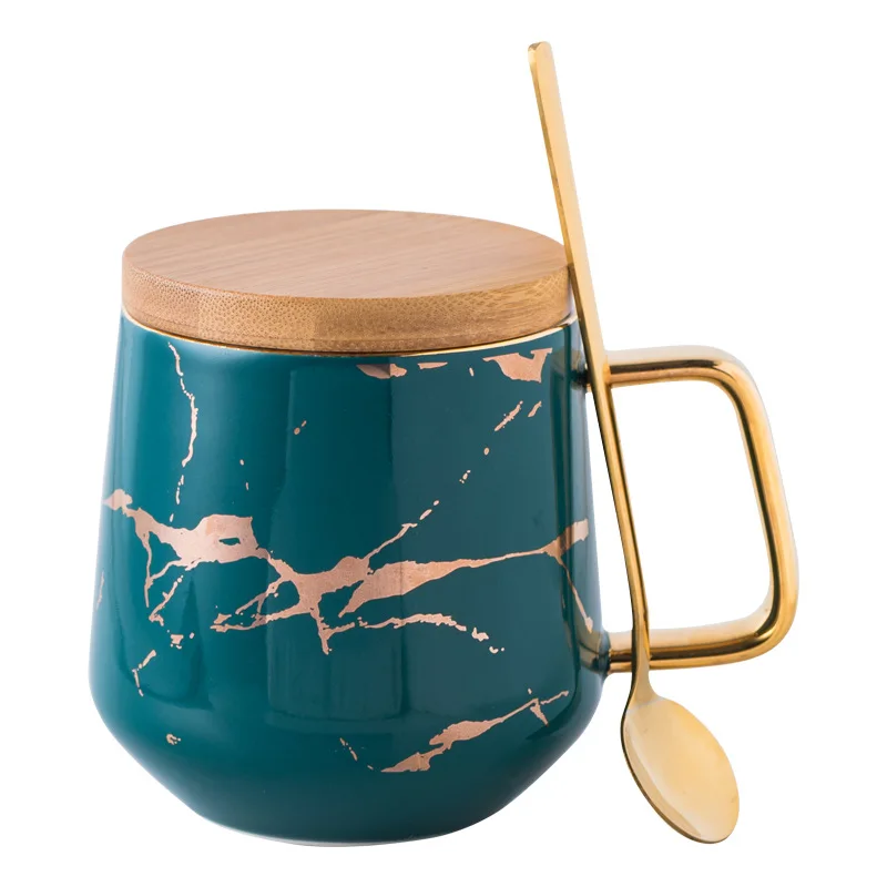 

Nordic Marble Coffee Mugs Matte Luxury Water Cafe Tea Milk Cups Condensed Coffee Ceramic Cup Saucer Suit with Dish Spoon Set Ins