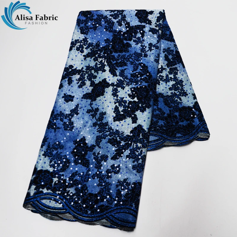 

Embroidery Swiss French Tulle Sequins Fabric Latest 2021 High Quality African Lace Fabric For Sewing Wedding Party Dress 5 Yards