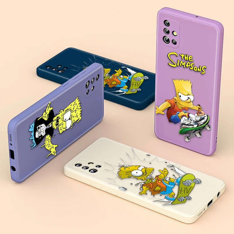 

The Simpson Fun Cartoon For Samsung A72 A52 A71 A51 A32 A31 A12 A11 A91 A81 A02 A03 Liquid Silicone Soft Phone Case