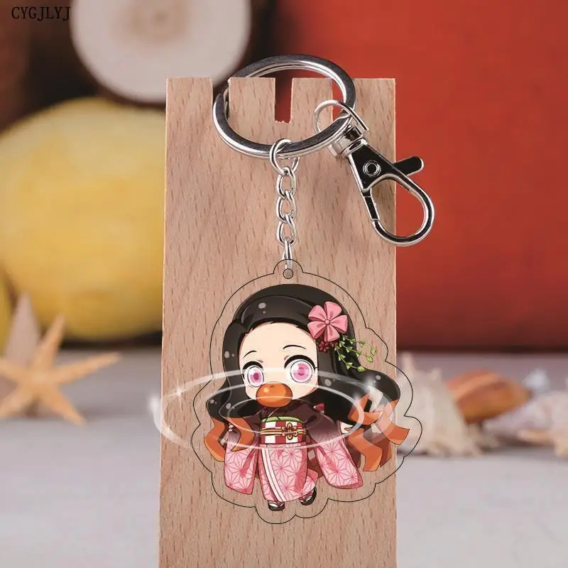 Новинка брелок для ключей из аниме рассекающий демонов Kimetsu No Yaiba Tanjirou Nezuko Zenitsu Kanawo