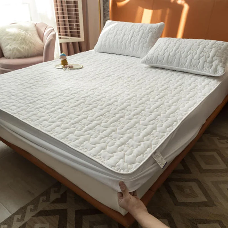 

Breathable Bed Cover Washed Cotton Quilted Bed Sheet Pure Cotton Bedspread Thickened Simmons Mattress Protection Cover