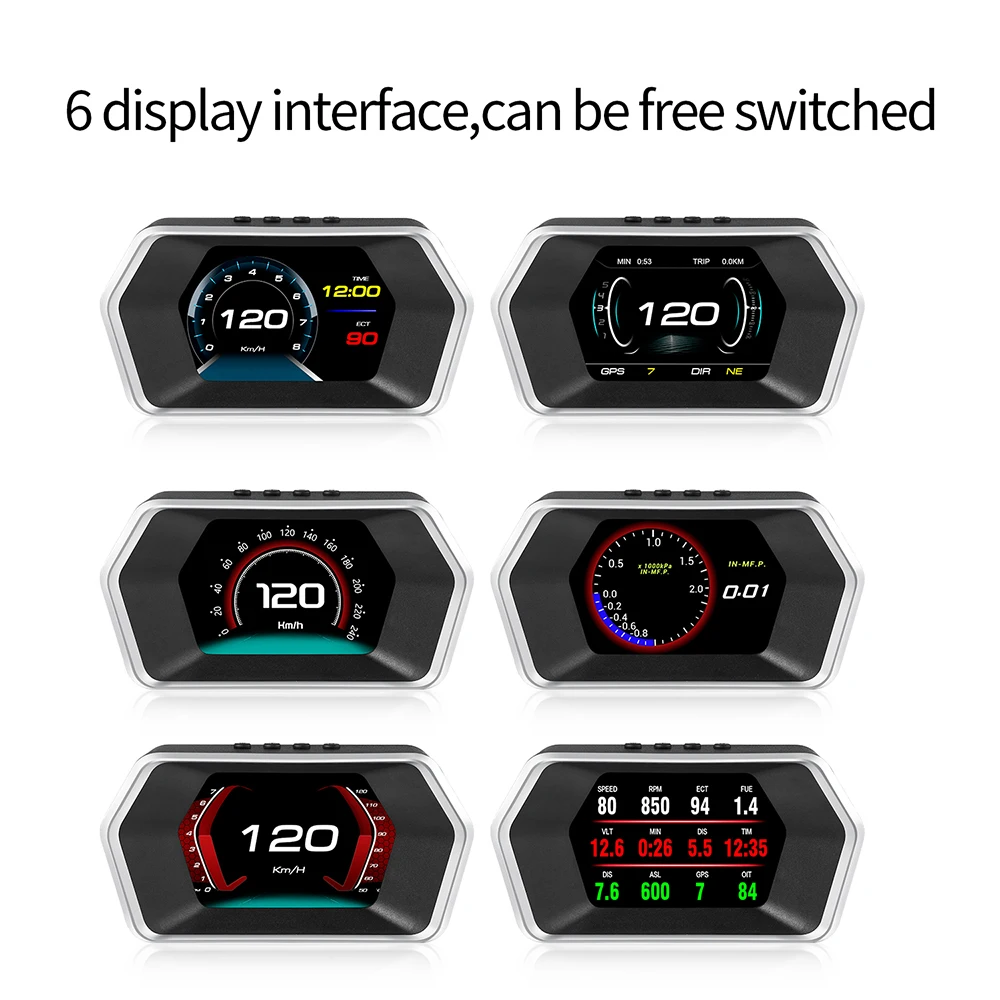 Тахометр OBD2 HUD с GPS Автомобильный цифровой тахометр ЖК-дисплеем двойная система