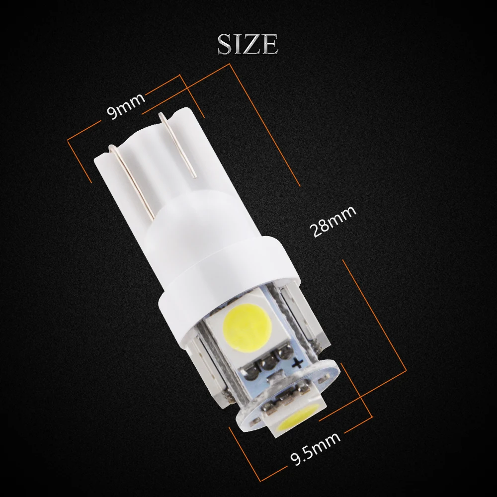 YM E-Bright 1000X T10 194 168 W5W 5050 5 SMD автомобильный светильник s светодиодный светильник Wedth лампа для авто лампы белый желтый зеленый розовый синий