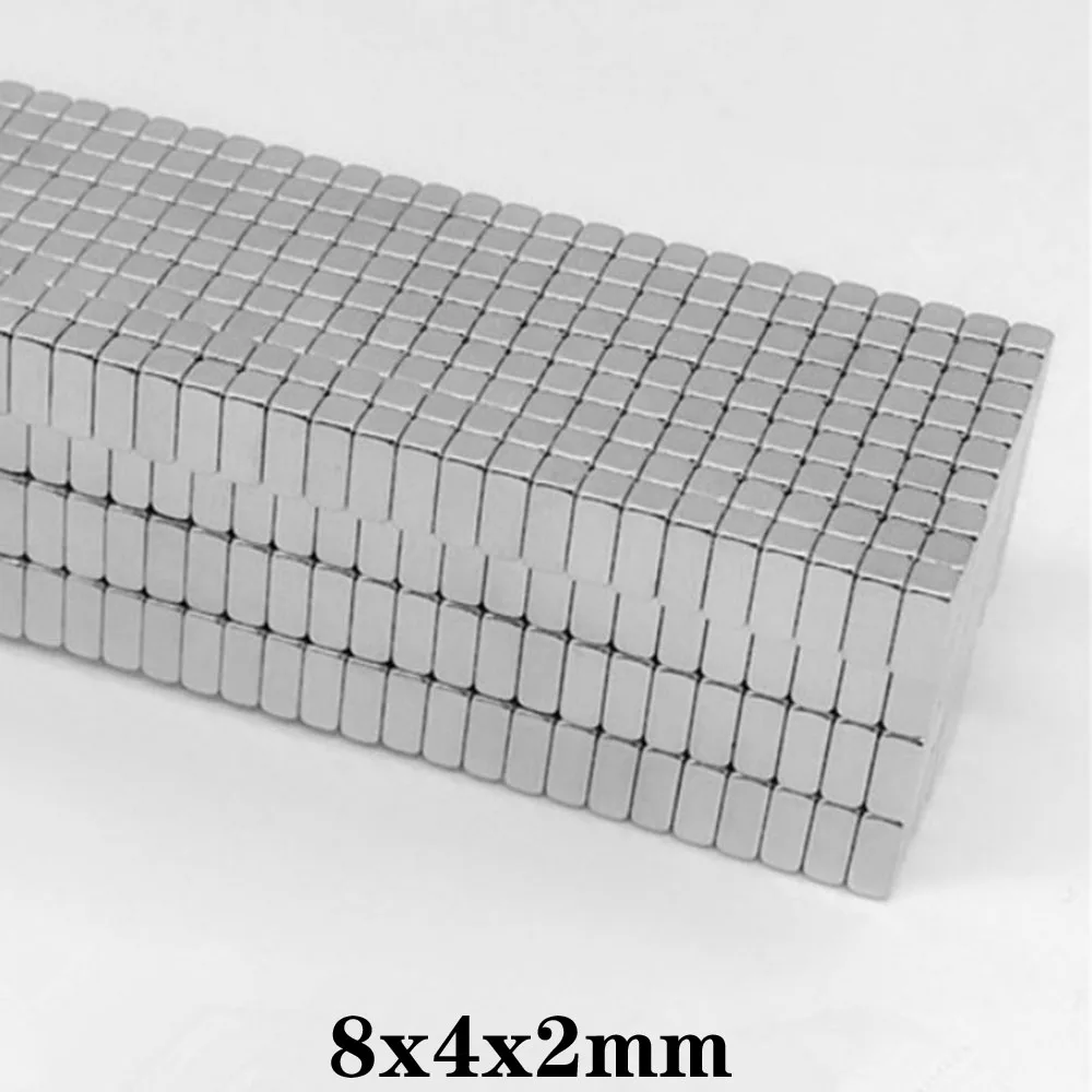 Неодимовый магнит 8X4x2 мм постоянный неодимовый 8x4 сильный небольшой блок