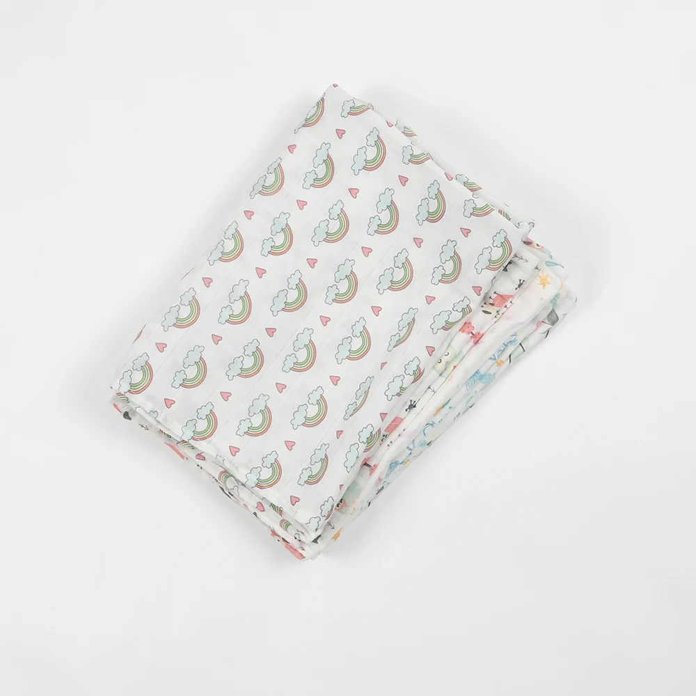 

2021 New Style All Season Muslin Squares Cartoon Baby Blanket Have Many Applications And Very Skin-Friendly