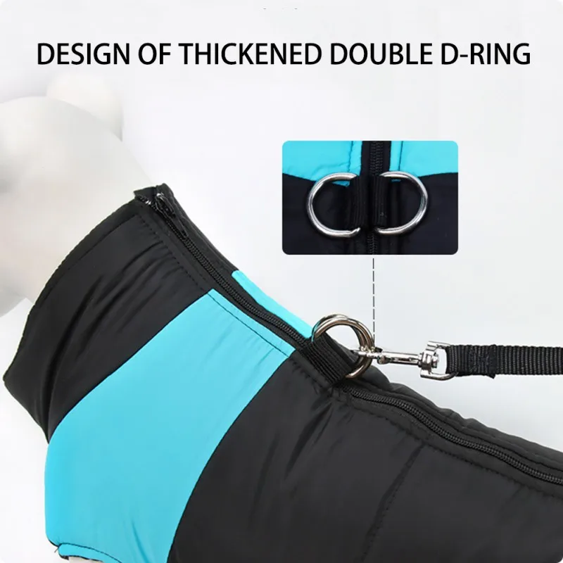 

Dog Winter Warm Clothes Pet Waterproof Harnes Vest Zipper Jacket Coat For Dogs Pug Chihuahua Labrador Cashmere Coats