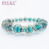 cheap silver plated diamond crystal glass chain bracelet transparent women zebra texture malachite green acrylic bracelets cuff