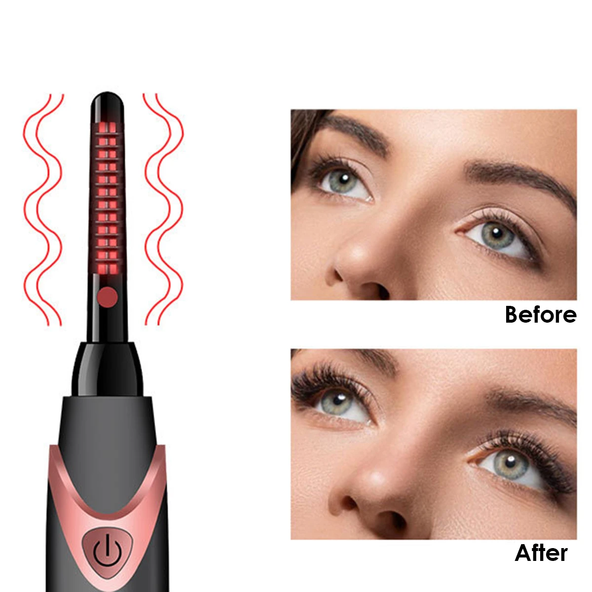 

Portable Electric Eyelash Curler USB Quick Heating Eyelash Curler Rechargeable Heated Eyelash Curler Shaping Lasting Eyelashes