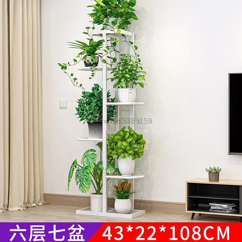 Flower Shelf Nordic Indoor Home Balcony Decoration Rack Wrought Iron Living Room Simple Flower Pot Multi-layer Rack - Цвет: Фиолетовый