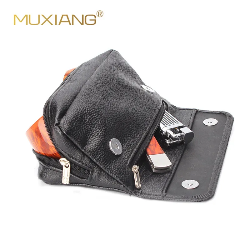 Сумка для курительной трубки из мягкой искусственной кожи черная RU-2 | Дом и сад