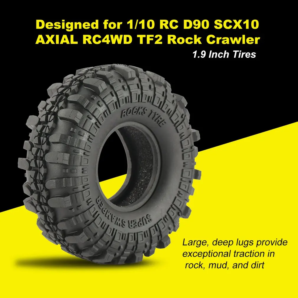 4 шт. AUSTAR AX-4020 1,9 дюйма 110 мм 1/10 Рок Гусеничный шины для D90 SCX10 осевой RC4WD TF2 RC автомобиль
