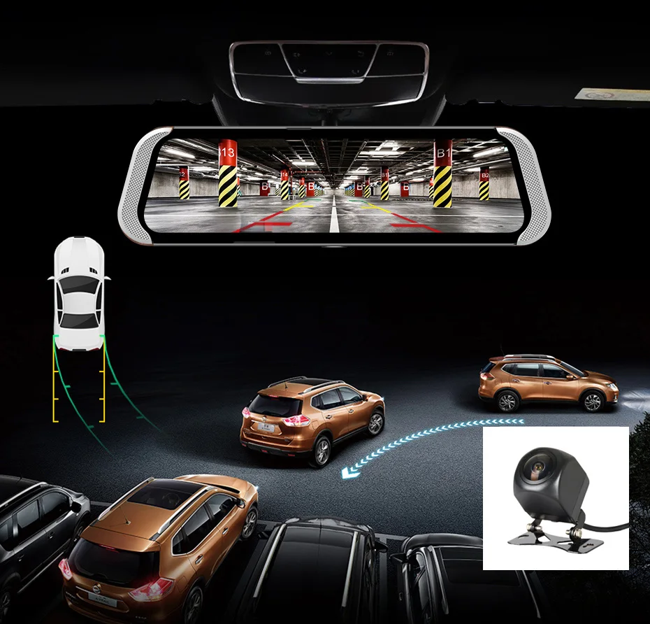 Fansicouk 10 ''Android 4G зеркало заднего вида Автомобильный видеорегистратор FHD 1080P ADAS gps двойной видеорегистратор dvr авто камера регистратор видео рекордер 786