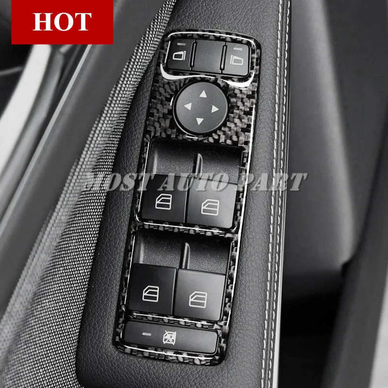 

Накладка на дверь и окно автомобиля из углеродного волокна для Benz GLK X204 2008-2015, автомобильные аксессуары, внутренняя отделка автомобиля