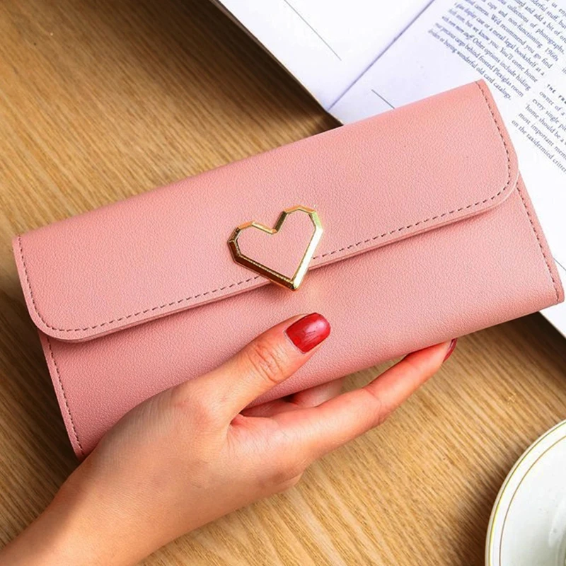 Новый милый кошелек барсетка женский кожа украшение в форме сердца держатель для