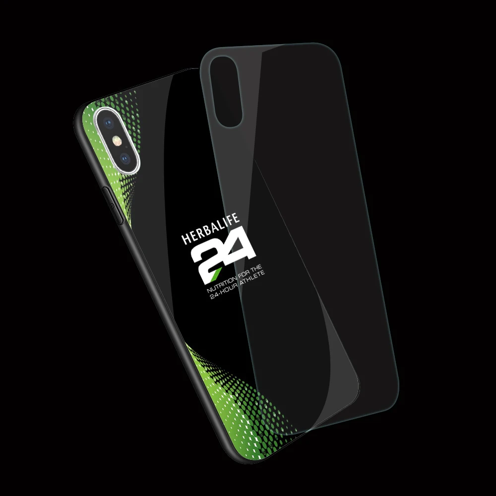 EWAU черный и зеленый чехол для телефона из закаленного стекла Herbalife для iPhone 5 5S SE 6 6s 7 8 Plus X XR XS 11 pro Max