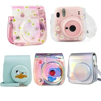 for fujifilm instax mini 11 camera accessory artist oil paint pu leather instant camera shoulder bag protector cover case