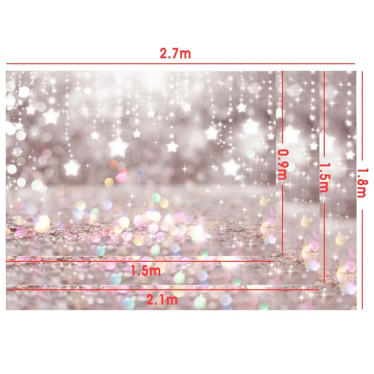 

2.7x1.8m Dreamy Dot Star Light Photo Background Pink Photography Backdrop for Birthday Party Baby Photo Studio Props