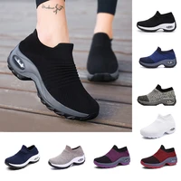 summer vulcanized shoes womens socks shoes knitted uppers comfortable lining md sole lightweight air cushion design increase
