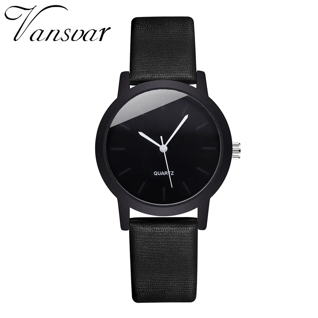 Часы наручные Vansvar женские модные простые креативные кварцевые с круглым