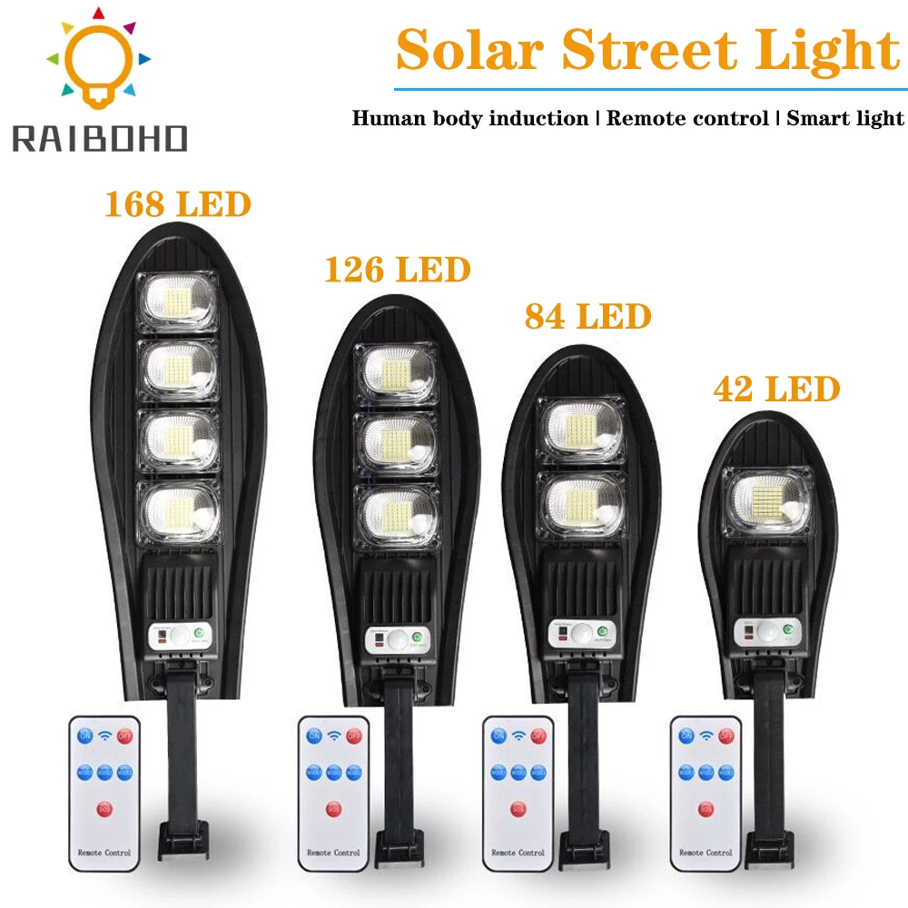 168 светодиодный солнечный уличный светильник Водонепроницаемый движения Сенсор