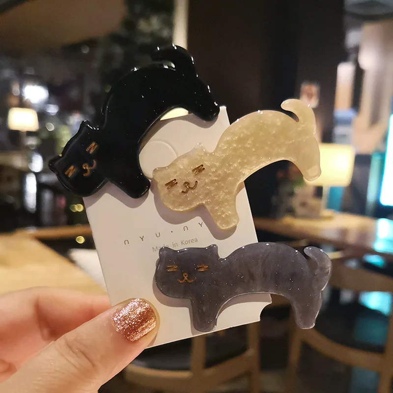 Заколка для волос с милым котенком и кошкой акриловая ацетатная пластина