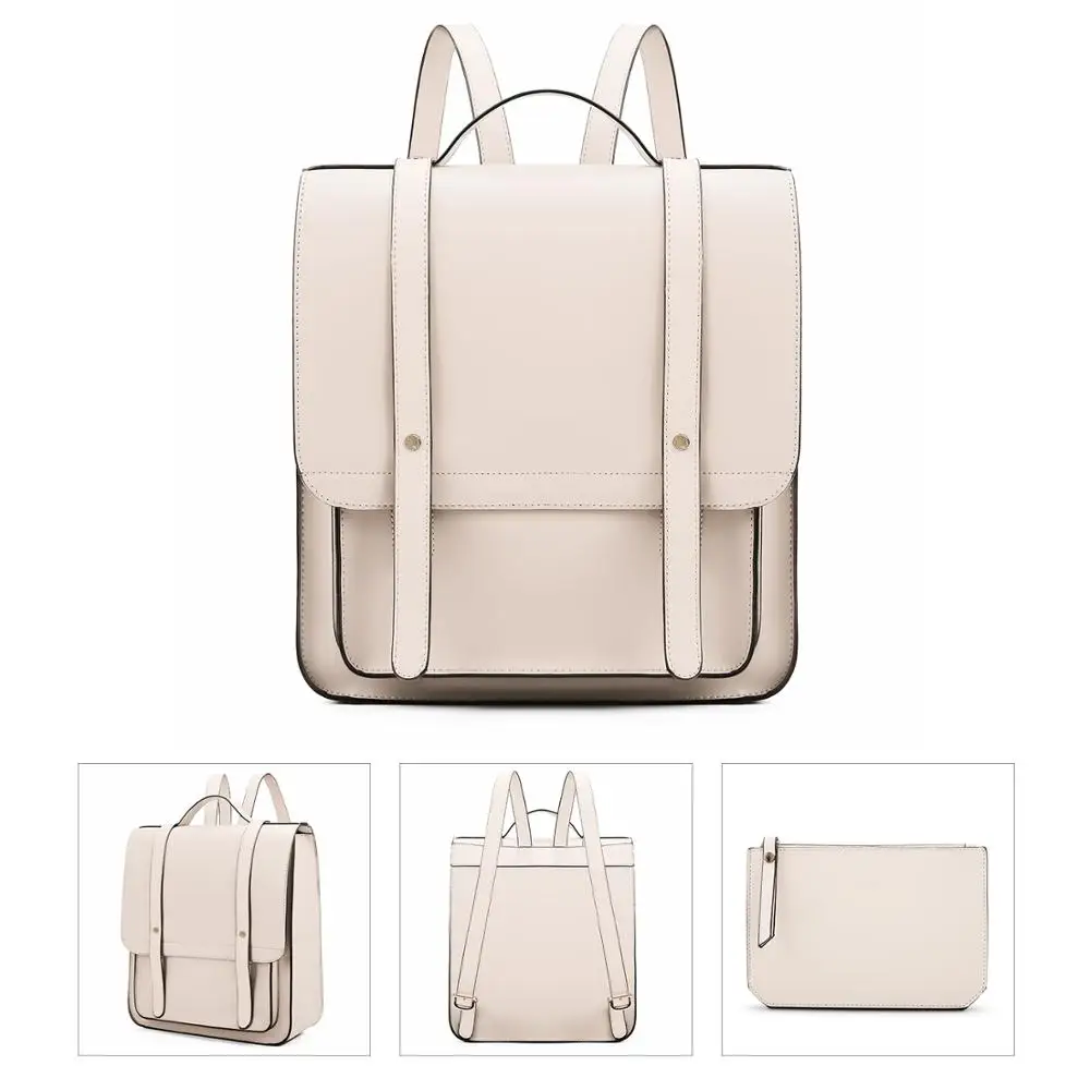 Сумка для ноутбука ECOSUSI 12 4 дюйма женские рюкзаки на плечо винтажная сумка из - Фото №1
