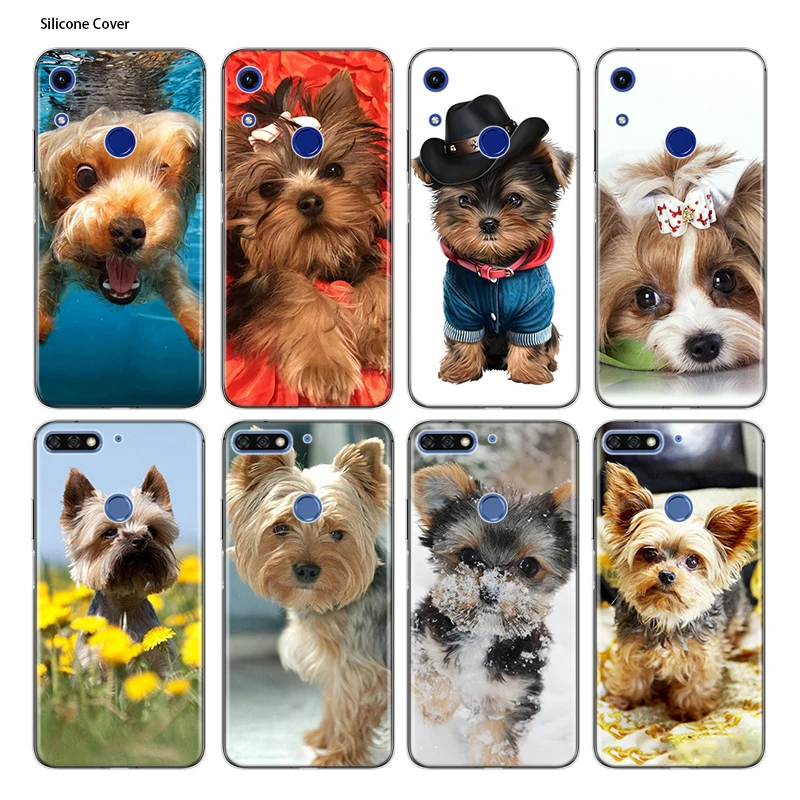 

Yorkshire terrier dog puppy Silicone Cover For Honor 8 8A Prime 8X MAX 8C 8S 7A 7C 7S Play 3E V9 Pro Transparent Phone Case