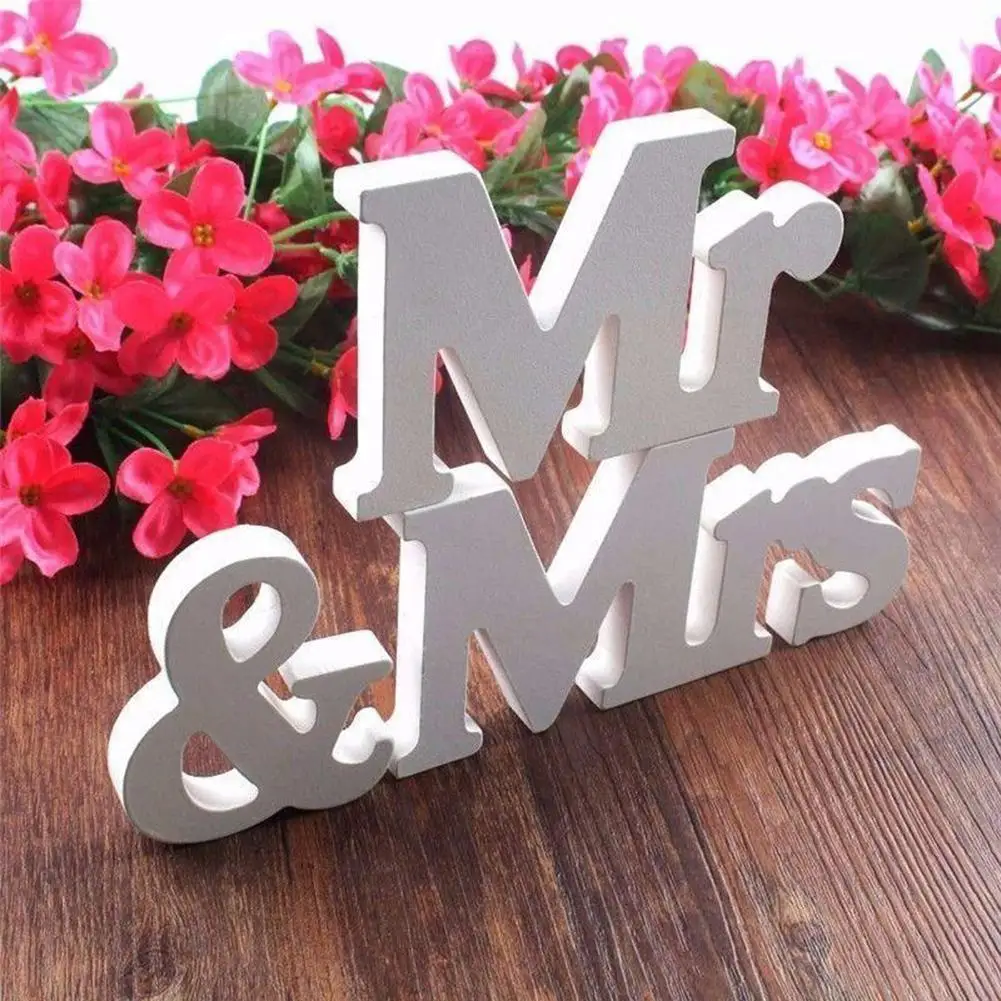 Newest Design English Letters Mr&ampMrs Wedding Decoration Present Table Centrepiece Decor 1 Set  Дом и