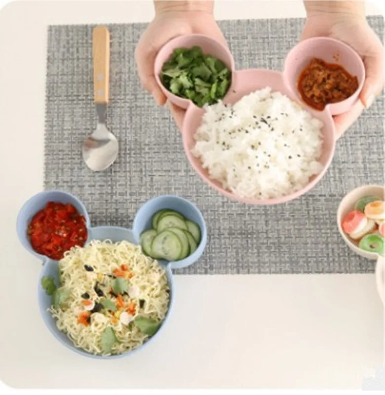 Детская Милая миска с мультяшным рисунком мышь для кормления ребенка обеденный