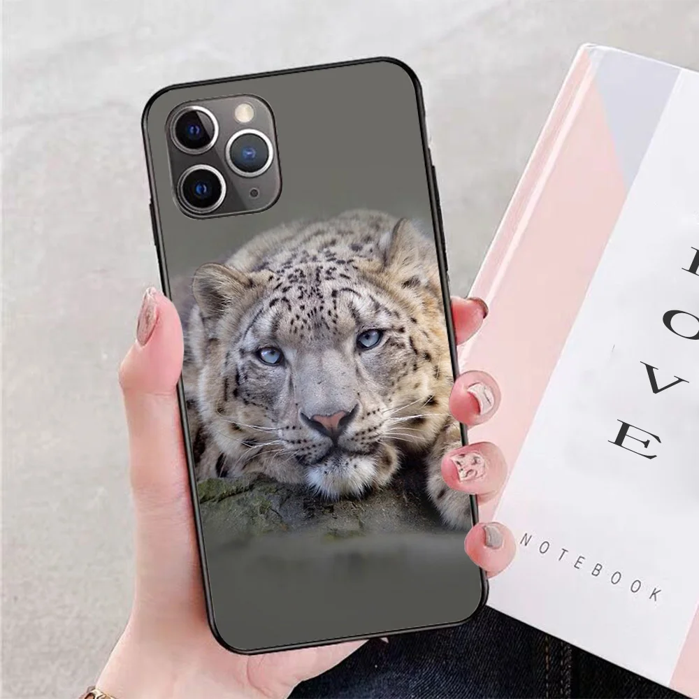 

For iPhone Vishnu Snow Leopard Soft TPU Border Apple iPhone Case