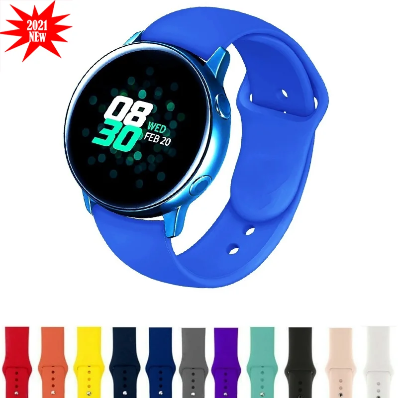 

Newest 20mm 22mm Silicone Band for Samsung Galaxy Watch Active 2 Active 3 Gear S2 Watchband Bracelet Strap for Huami Amazfit bip