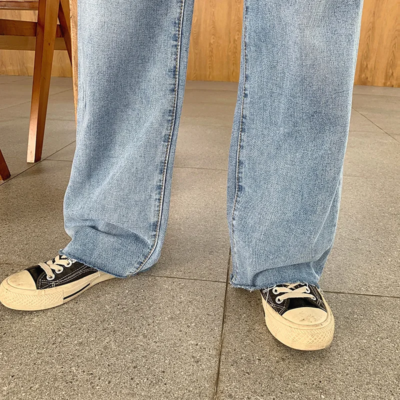 

Wide Leg Jeans Women Long Solid Denim Simple Loose All-match Womens Trousers Korean Style Ulzzang Elegant Females Fashion Casual