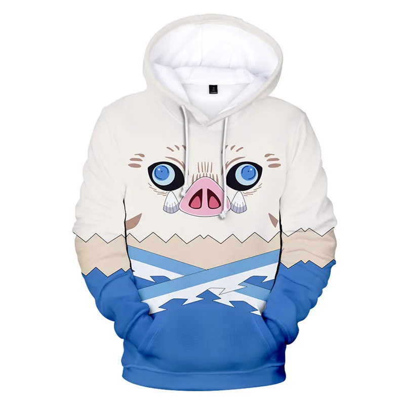 Толстовка с капюшоном Slayer Hashibira Inosuke стильная Свободная Kimetsu no Yaiba Agatsuma Zenitsu