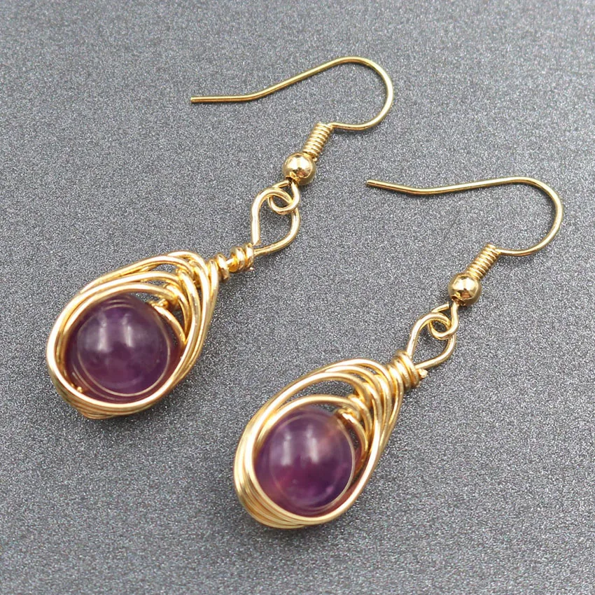 Женские круглые серьги подвески YJXP с кристаллами из кварца 1