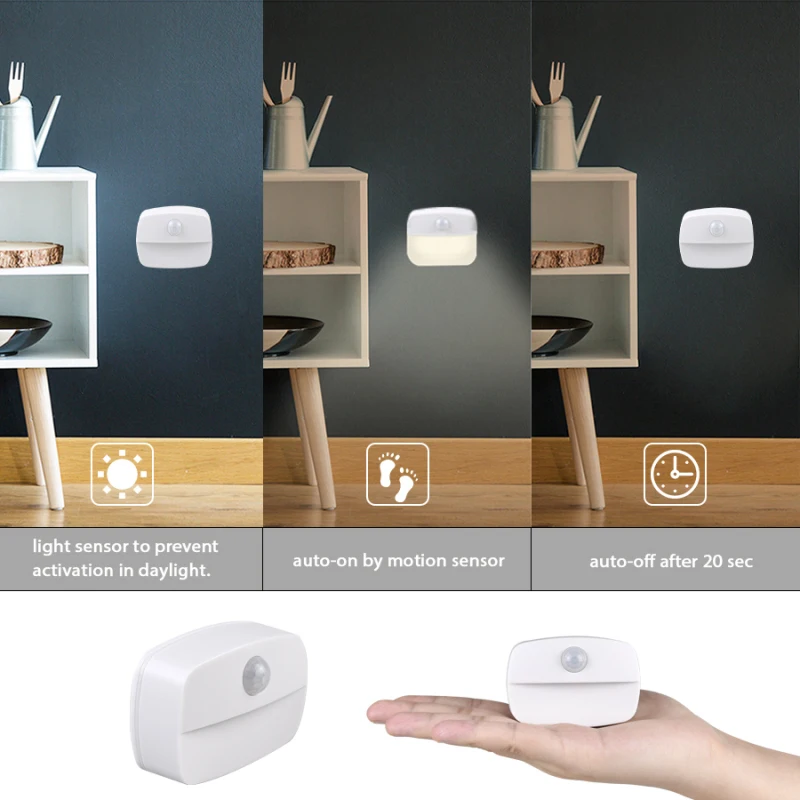 

Wireless PIR Motion Auto Sensor LED Motion Sensor Lights PIR Wireless Night Light Battery Cabinet Stair Lamp