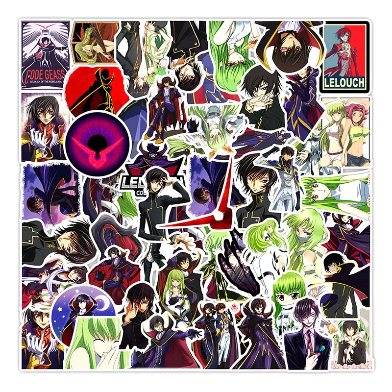 

10/30/50pcs/piece CODE GEASS Lelouch of the Rebellion Anime Stickers For Notebook Motorcycle Computer Mobile phone Cartoon toy