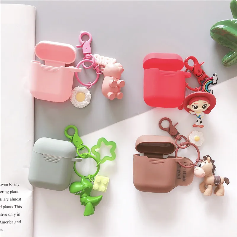 Милый силиконовый наушник чехол для AirPods История игрушек мультфильма брелок защитный противоударный чехол для Apple AirPods 2 аксессуары