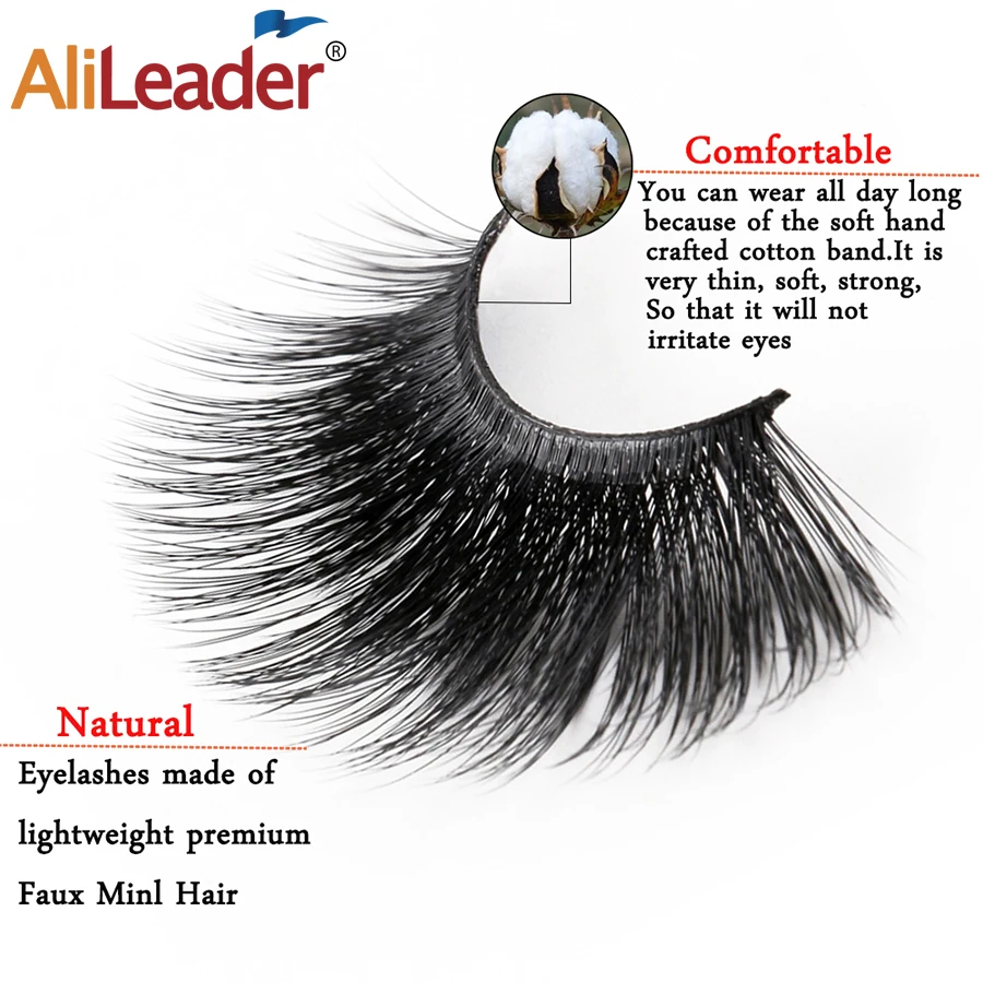 Накладные ресницы Alileader 5D из искусственной норки натуральные длинные ручной