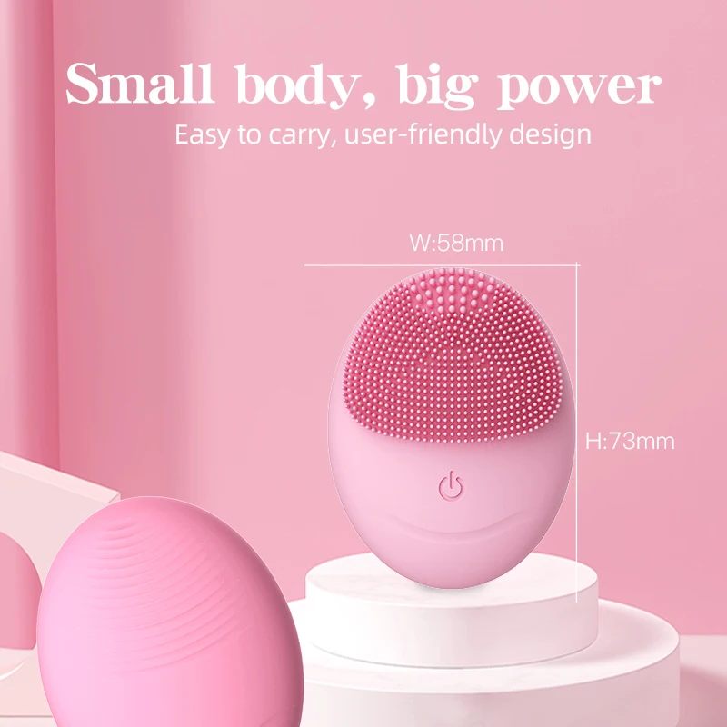 Электрическая силиконовая щетка для лица очищения ультразвуковое вибрационное