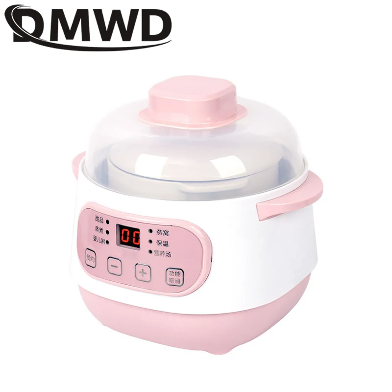 DMWD электрическая медленная Варка пароварка для еды керамический горшок