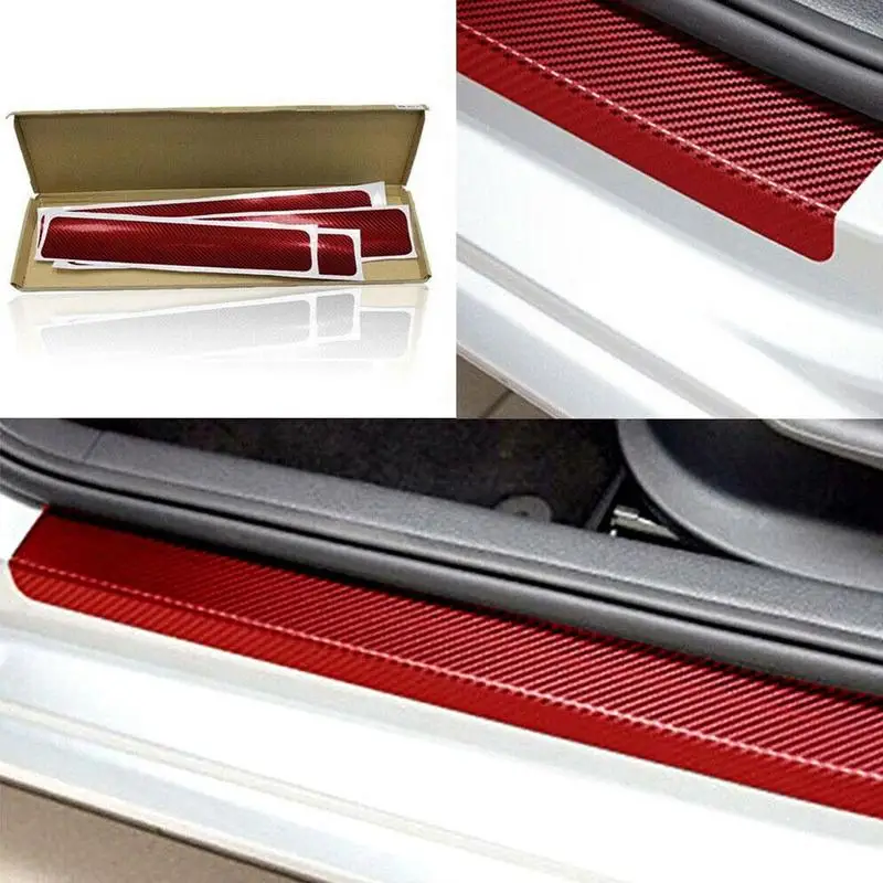 4 шт. защитная наклейка из углеродного волокна для на порог двери автомобиля Nissan